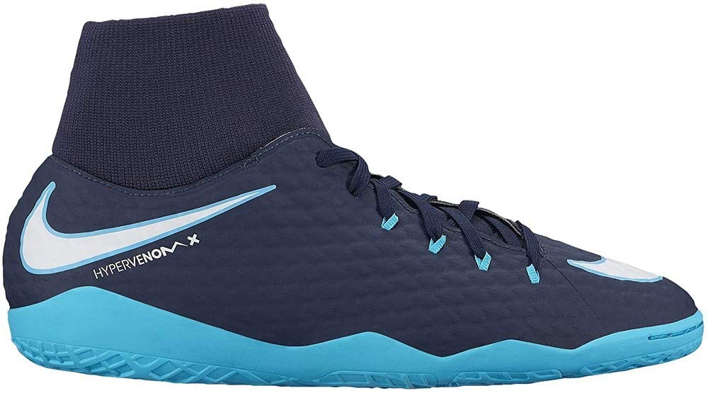 Zapatilla nike hypervenomx phelon 3 df ic marino-celeste calcetin