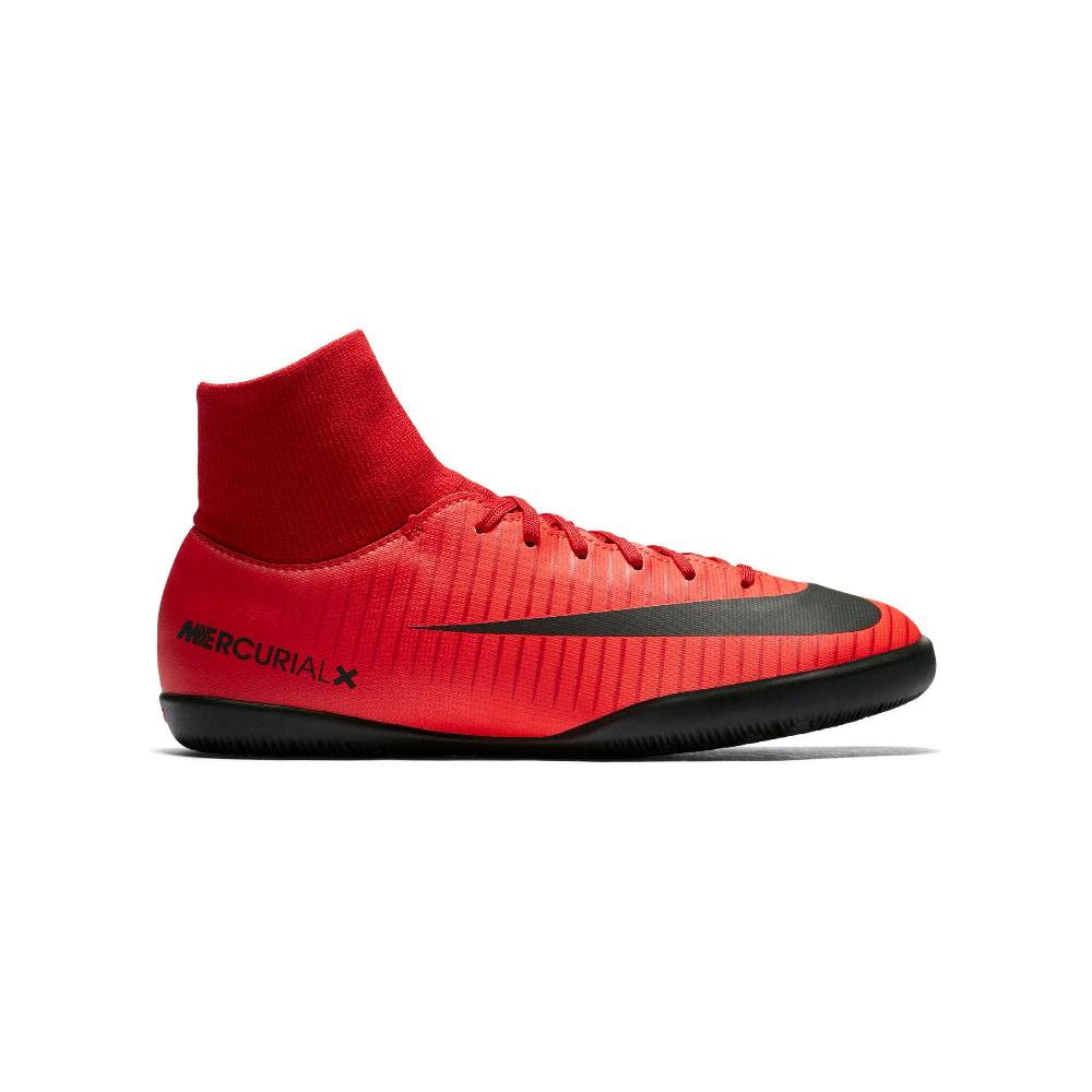 Zapatilla nike mercurialx victory 6 df ic roja-negra calcetin junior