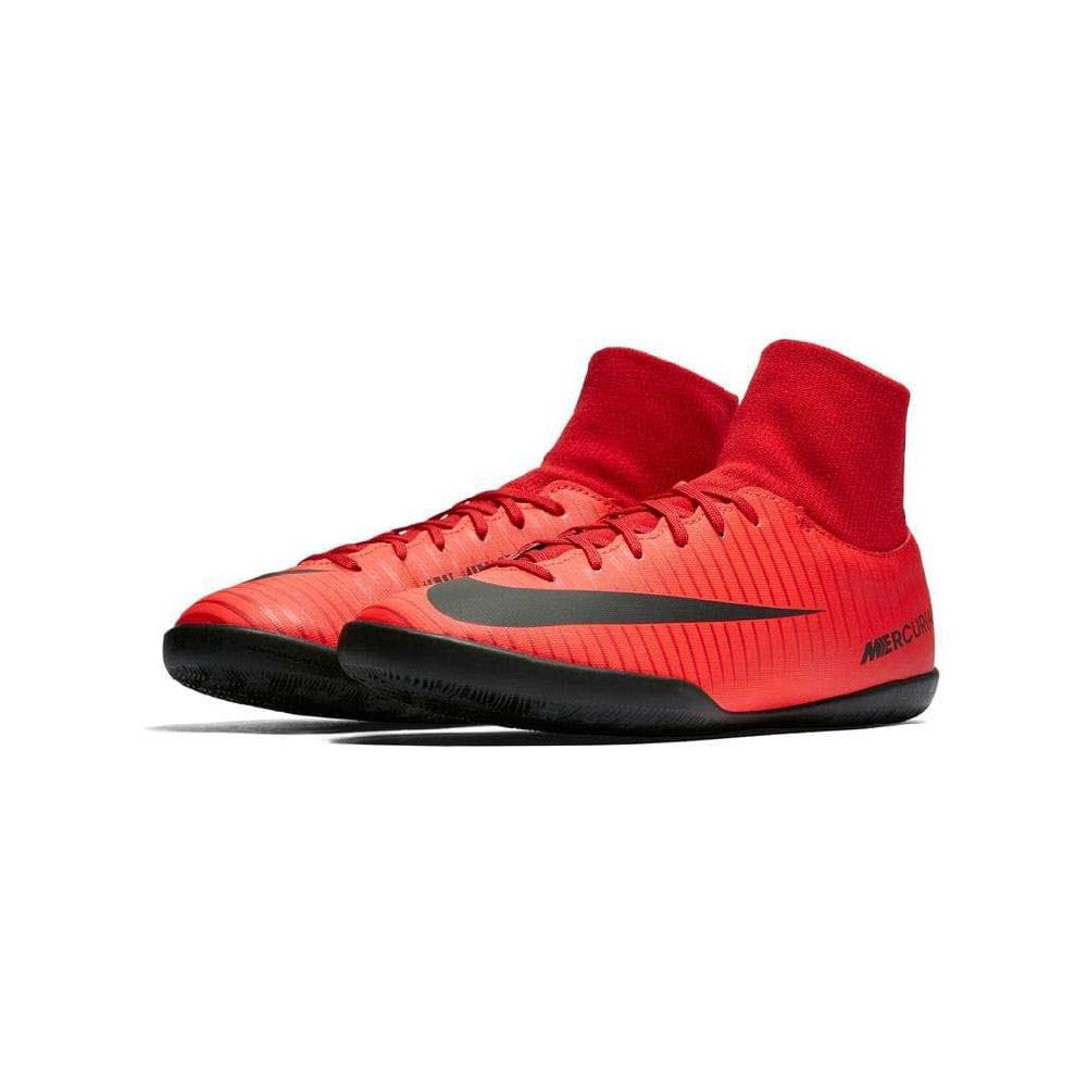 Zapatilla nike mercurialx victory 6 df ic roja-negra calcetin junior